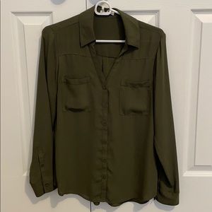 Express portofino shirt (M) Olive Green